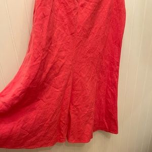 Eileen Fisher linen skirt in coral pink
